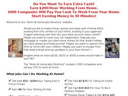Go to: 2006 Work At Home Jobs Directory.