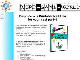 Go to: Preposterous Printable Party Libs!
