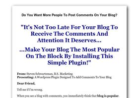 Go to: Wordpress Magnet - Get More Comments To Your Blog!