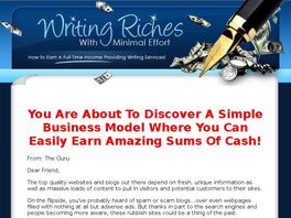 Go to: Writing Riches With Minimal Effort - Affiliates Earn 50% Commission