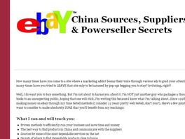 Go to: China Sources, Suppliers and eBay<sup>®</sup> Powerseller Secrets