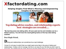 Go to: Xfactor Dating Advice Coach Interviews.