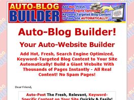 Go to: Auto-Blog Builder! Your Auto-Website Builder.