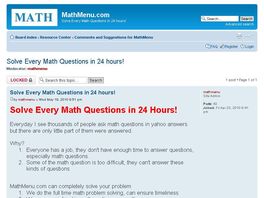 Go to: Solve Every Math Questions in 24 hours!